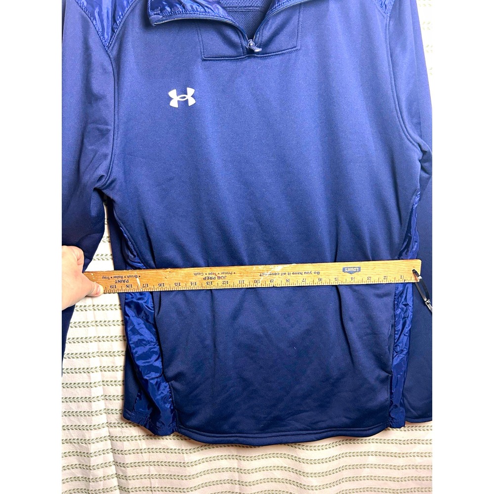 Under Armour Men's L Blue Loose Fit 1/4 Zip Pullover Long Sleeve Mock Neck